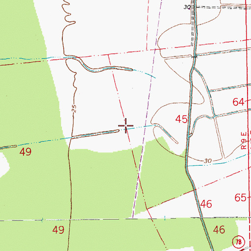 Topographic Map of Judge Digby Gas Field, LA