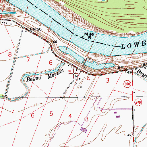 Topographic Map of Kellers Plantation, LA