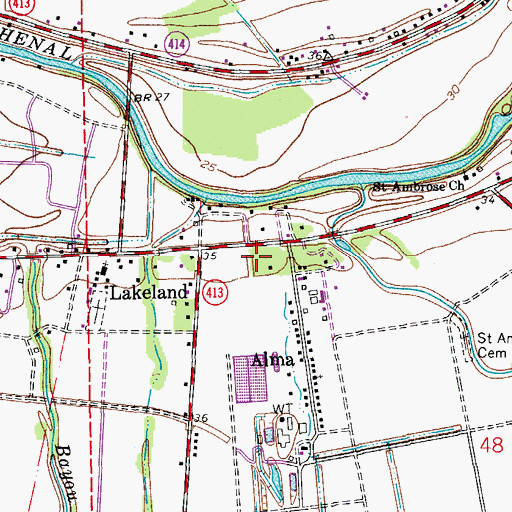 Topographic Map of Lakeland Elementary School, LA