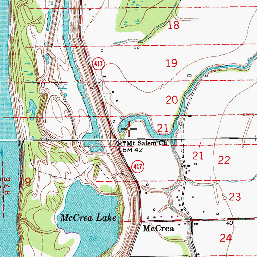 Topographic Map of McCrea School (historical), LA