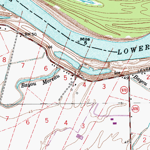 Topographic Map of Merrick, LA