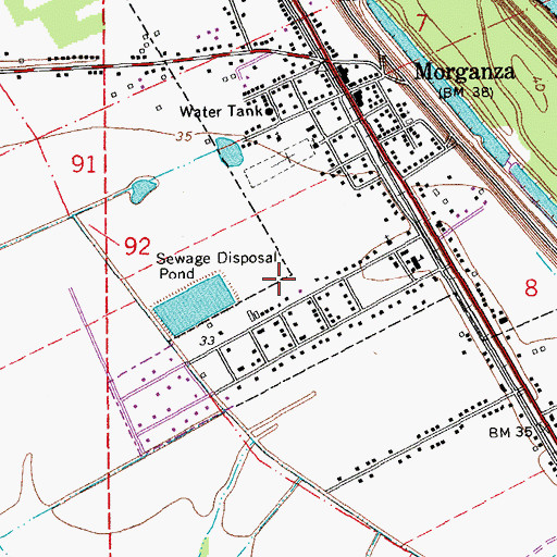 Topographic Map of Morganza Elementary School (historical), LA