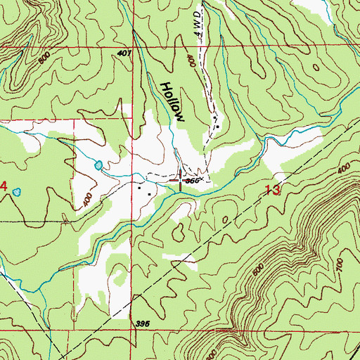 Topographic Map of Schoolhouse Hollow, AR