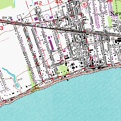 Topographic Map of Pointe Coupee Parish Library, LA