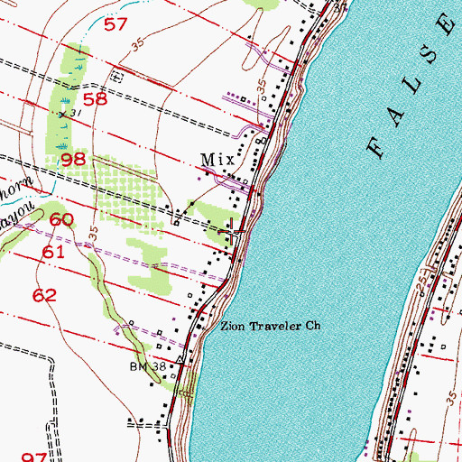 Topographic Map of Ramsey Plantation, LA