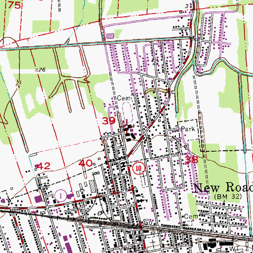 Topographic Map of Rosenwald High School, LA