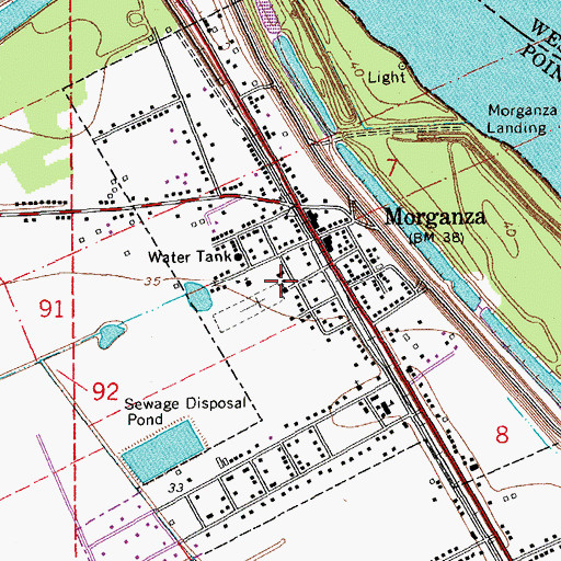 Topographic Map of Saint Anns Catholic Church, LA