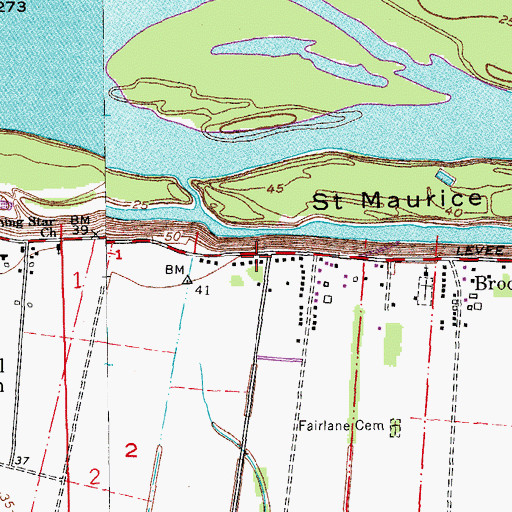 Topographic Map of Saint Francis Chapel, LA