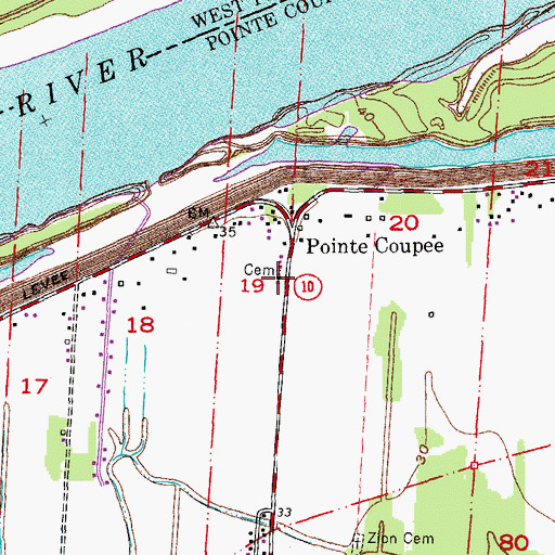 Topographic Map of Saint Francis of Assissi Catholic Church, LA