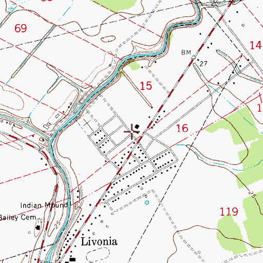 Topographic Map of Saint Francis of Cabrini Catholic Church, LA
