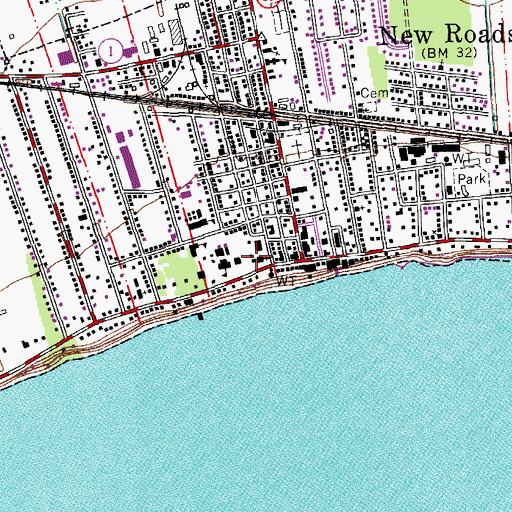 Topographic Map of Saint Marys Catholic Church, LA