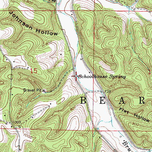 Topographic Map of Schoolhouse Spring, AR