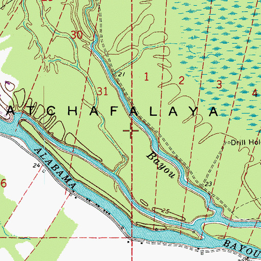 Topographic Map of Sherburne Wildlife Management Area, LA