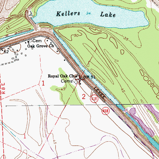 Topographic Map of Union Chapel, LA