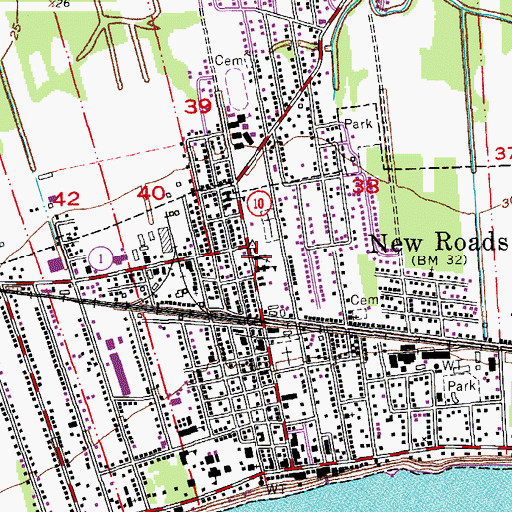 Topographic Map of Saint Augustines Catholic Church, LA