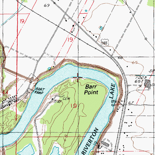 Topographic Map of Barr Point Landing, LA