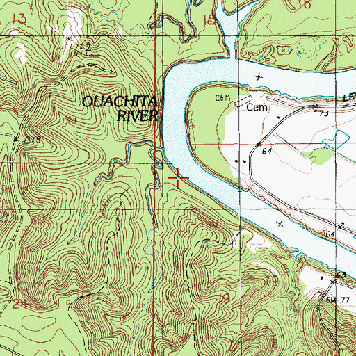 Topographic Map of Bunker Hill Landing, LA