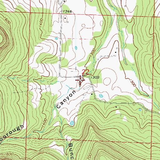 Topographic Map of Schriborough Canyon, AR
