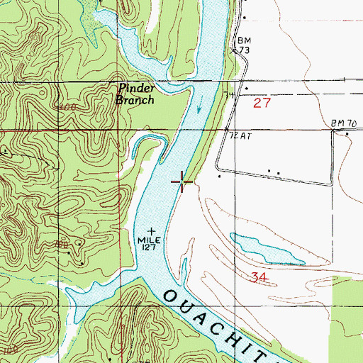 Topographic Map of Castor Landing, LA