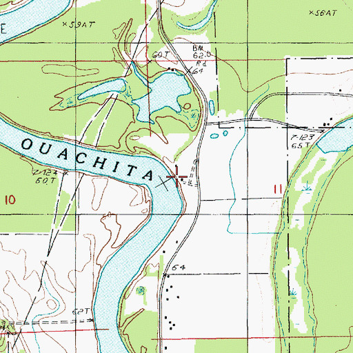 Topographic Map of Cottingham Landing, LA