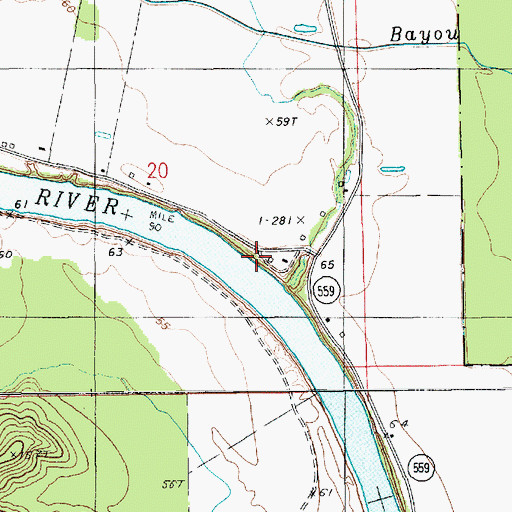 Topographic Map of Doctor Cole Landing, LA