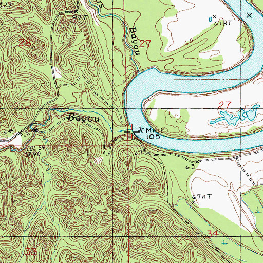Topographic Map of Home Landing, LA