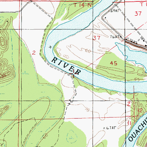 Topographic Map of Locust Landing, LA