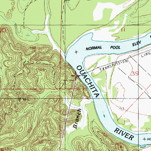 Topographic Map of Lone Grave Bluff, LA