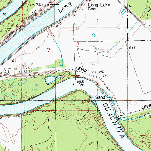 Topographic Map of Long Lake Landing, LA