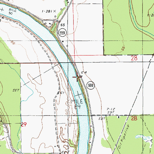Topographic Map of Lower Coles Landing, LA