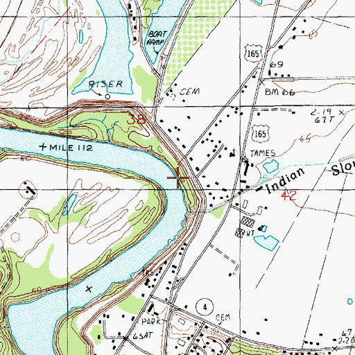 Topographic Map of Mindenhall Landing, LA