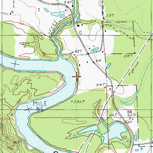 Topographic Map of Pierce Landing, LA