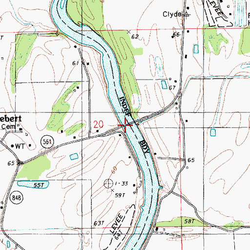 Topographic Map of Roberts Ferry (historical), LA