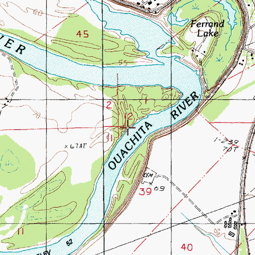 Topographic Map of Sinope Landing, LA