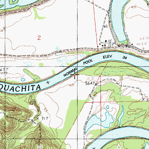 Topographic Map of Squires Landing, LA