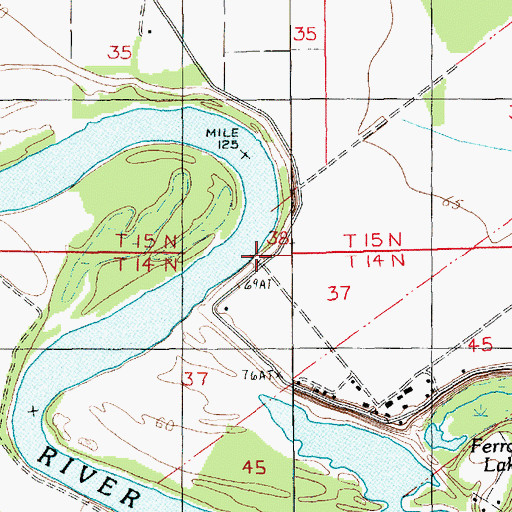 Topographic Map of Waverly Landing, LA