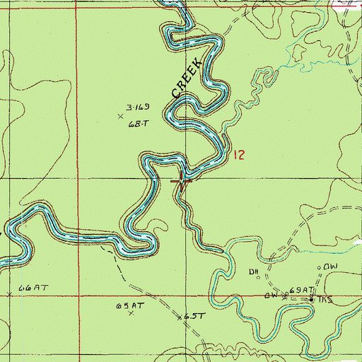Topographic Map of Chickasaw Creek, LA