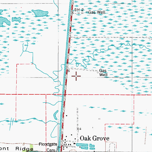 Topographic Map of Creole, LA