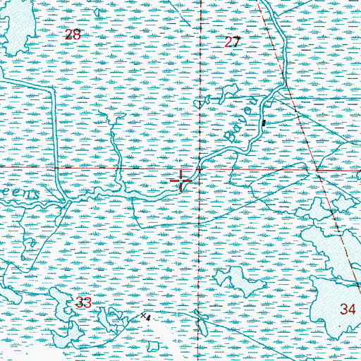 Topographic Map of Greens Bayou, LA