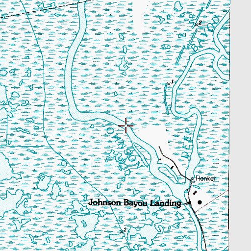 Topographic Map of Johnson Bayou, LA