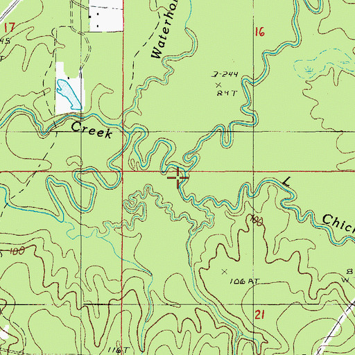 Topographic Map of Little Chickasaw Creek, LA