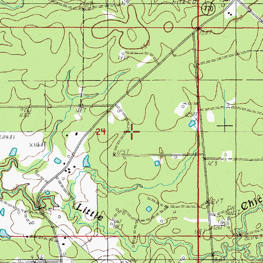 Topographic Map of Olla Oil Field, LA