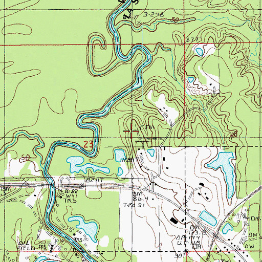 Topographic Map of Pendarvis Cemetery, LA