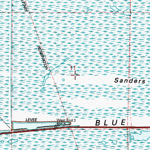 Topographic Map of Sanders Ridge, LA