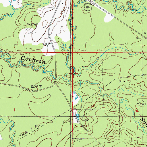 Topographic Map of Sandy Creek, LA