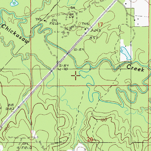 Topographic Map of Waterhole Branch, LA