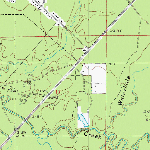 Topographic Map of Wayside Church, LA