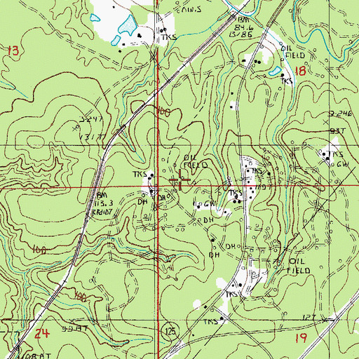 Topographic Map of Ward Three, LA