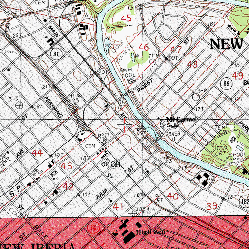 Topographic Map of Bayou Art Gallery, LA