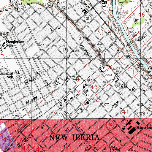 Topographic Map of Bunk Johnsons Grave, LA